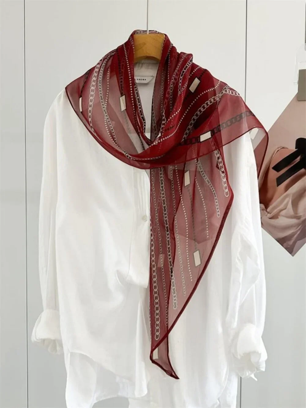 Luxurious 100% Mulberry Silk Georgette Scarf - Lightweight, Sheer & Flowy